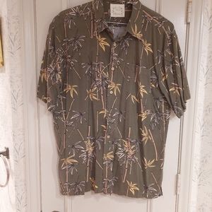 Green Bamboo XL Hawaiian Inspired Button Down Shirt